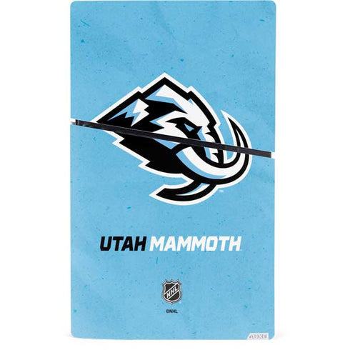 NHL Utah Mammoth Distressed Blue PS5 Slim Digital Edition Console Skin